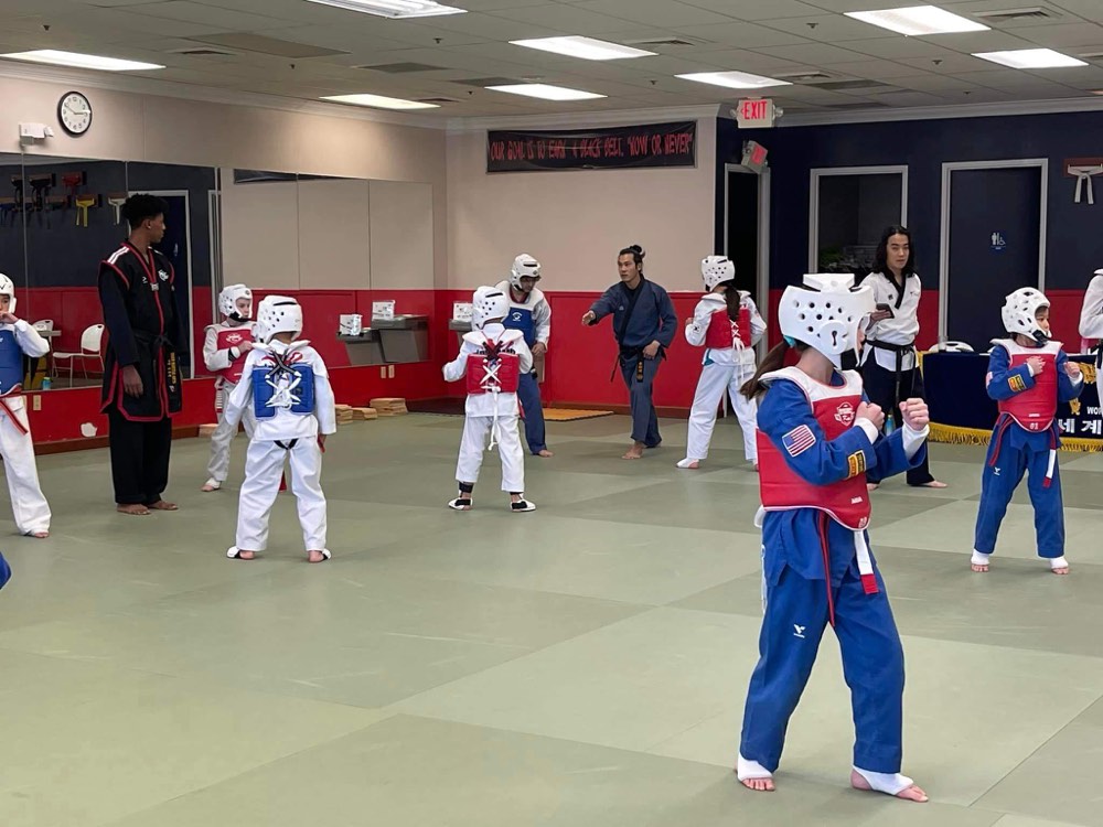 Kids Taekwondo training at Dynamic Kick